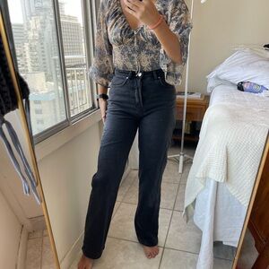 H&M Women's Dark Gray Straight Leg Jeans